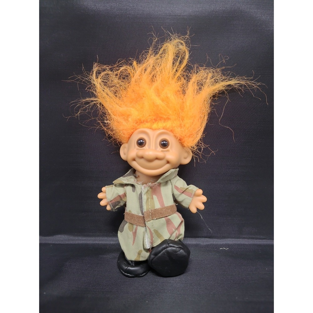 Vitnage Russ Berrie Soldier Troll With‎ Orange Hair